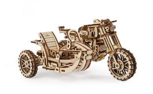 UGears Scrambler UGR-10 Motor Bike with Sidecar Wooden Model Kit