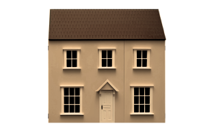 Unpainted Vellow Cottage 12th Scale Ready to Assemble Dolls House Kit