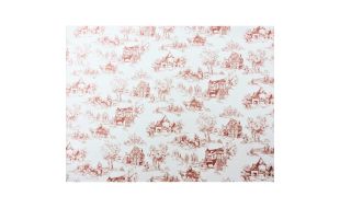 Toile de Jouy Raspberry Wallpaper for 12th Scale Dolls House