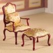 Finely Carved Chair and Stool for 12th Scale Dolls House