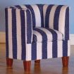 Blue/White Stripe Tub Chair for 12th Scale Dolls House