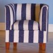 Blue/White Stripe Tub Chair for 12th Scale Dolls House