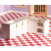 Dolls House Emporium 1/12 Scale Unpainted L Shape All in One Kitchen