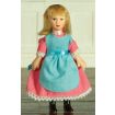 Delphia in Pink Turquiose Dress Poseable Porcelain Doll for 12th Scale Dolls House