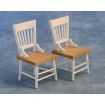 White/Pine Chairs (Pack of 2) for 12th Scale Dolls House
