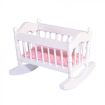 White Cradle with Pink Mattress for 12th Scale Dolls House