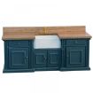 Blue/ Pine Smallbone Sink Unit with Belfast Sink for 12th Scale Dolls House