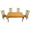 Bare Wood Rectangle Table with 4 Chairs for 12th Scale Dolls House