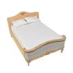 Bare Wood French Style Double Bed for 12th Scale Dolls House