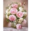 Figured'Art Beautiful Peonies Printed Cross Stitch Kit