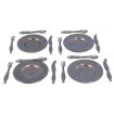 Place Metal Plate Cutlery Set x 4 for 12th Scale Dolls House