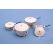 White Saucepan Set for 12th Scale Dolls House