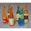 Mixed Wine Bottles x 6 for 12th Scale Dolls House