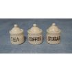 Glazed Tea, Coffee and Sugar Pot Set for 12th Scale Dolls House
