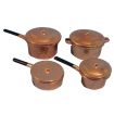 Copper Saucepans x 4 for 12th Scale Dolls House