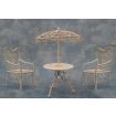 White Parasol Table and 2 Chairs for 12th Scale Dolls House