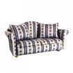 Blue Patterned Sofa for 12th Scale Dolls House