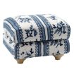 Blue Patterned Foot Stool for 12th Scale Dolls House