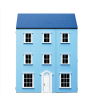 Painted Blue Weymouth House 12th Scale Ready to Assemble Dolls House