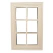 6 Pane White Painted Wooden Window for 12th Scale Dolls House