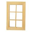 6 Pane Unpainted Wooden Window for 12th Scale Dolls House