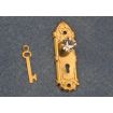 Crystal Door Knob With Brass Plate for 12th Scale Dolls House