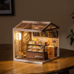 Rolife Daily Golden Wheat Bakery Plastic DIY Miniature Dollhouse Kit 