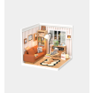 Rolife Cozy Living Lounge Plastic DIY Miniature Dollhouse Kit 