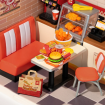 Rolife Yum Yum Burgers Plastic DIY Miniature Dollhouse Kit 