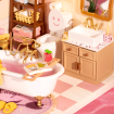 Rolife Pop Bubble Bathroom Plastic DIY Miniature Dollhouse Kit 