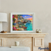 Figured'Art Flowery Harbour Rolled Canvas Painting By Numbers Kit