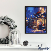 Figured'Art Festive Night Café Rolled Canvas Painting By Numbers Kit