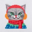 Trimits Cat Ear Muffs Mini Counted Cross Stitch Kit