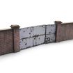Scale Model Scenery Industrial Brick Wall And Gates OO Gauge