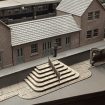 Scale Model Scenery Platform Steps With Decorative Railings OO Gauge