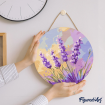 Figured'Art Lavender Hanging Wood Slice Painting By Numbers Kit