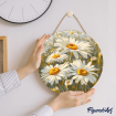 Figured'Art Daisies Hanging Wood Slice Painting By Numbers Kit
