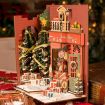 Rolife Christmas Indoor Scene 3D Wooden DIY Miniature House Book Nook