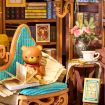Rolife Quiet Corner Study 3D Wooden DIY Miniature House Book Nook