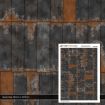 Scale Model Scenery Rusty Black Painted & Weathered Corrugated Iron Texture Paper (Pack of 5) OO Gauge