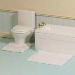 Bathroom Mat Set, 2 pcs for 12th Scale Dolls House