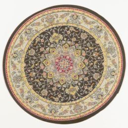 Ebony-Ray Victorian Round Rug for 12th Scale Dolls House