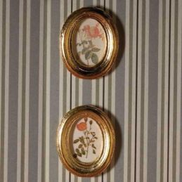 Oval Flower Pictures, 2 pcs for 12th Scale Dolls House