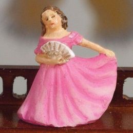 Ornamental Lady in Cerise for 12th Scale Dolls House