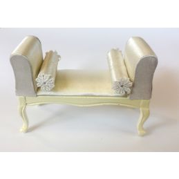George III Cream Window Seat for 12th Scale Dolls House