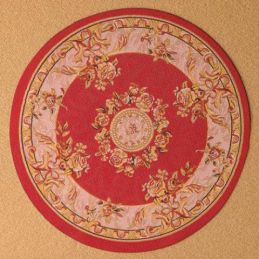 Rich Red Circular Rug 150mm for 12th Scale Dolls House