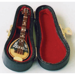 Mandolin with Luxury Black Case for 12th Scale Dolls House