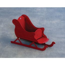 Red Metal Sleigh for 12th Scale Dolls House