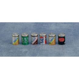 Drink Cans pk6 for 12th Scale Dolls House