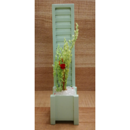 Wooden Flower Tub and Frame for 12th Scale Dolls House